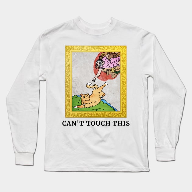 Cant touch this Cat Creation of Adam Long Sleeve T-Shirt by Just Kidding Co.